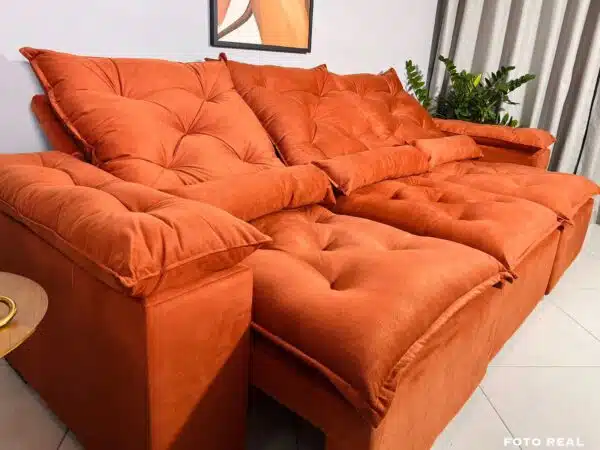 Sofá Retrátil e Reclinável Athenas 2.75m Terracota – Sem Caixa - Image 6