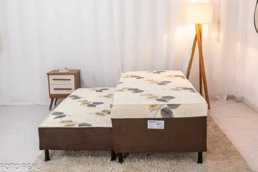 Cama Solteiro Unibox C/ Cama auxiliar Sonho Bom Marrom - Nosso Sonho - Imagem 2