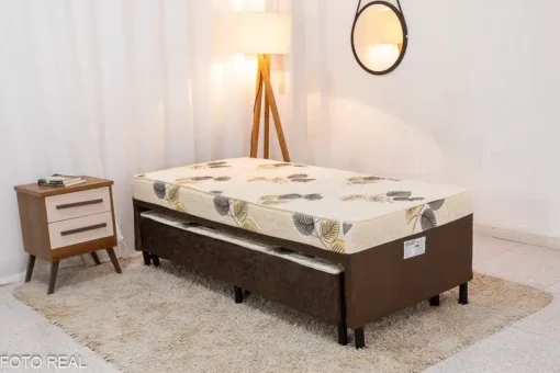 Cama Solteiro Unibox C/ Cama auxiliar Sonho Bom Marrom - Nosso Sonho - Imagem 3
