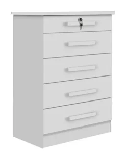 Cômoda Ipanema Branco 5 Gavetas Larg. 0.85m - D Doro