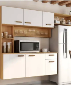 Kit Cozinha Suspensa Manu Larg. 1.80m Freijó/Off Poliman