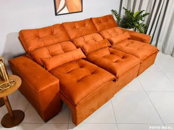 Sofá Retrátil e Reclinável Toronto 2.75m Terracota – Sem Caixa - Image 2