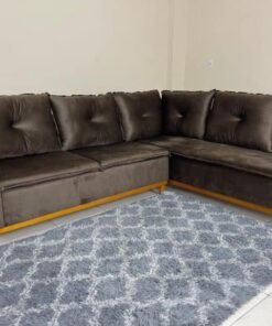Sofá de Canto 2 x 3 Lugares Malibu – Marrom Veludo