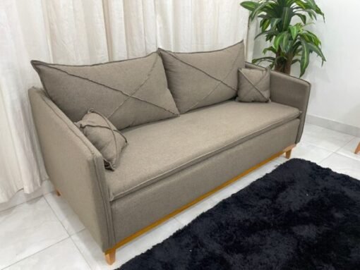 Sofá 2 lugares Lisboa Living 1.80m – Marrom Linho - Imagem 2