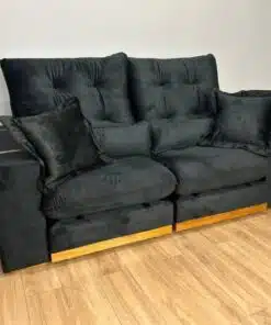 Sofá Retrátil e Reclinável Toronto Premium 2.10m – Preto Veludo