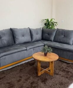 Sofá de Canto 2 x 3 Lugares Malibu – Cinza Veludo