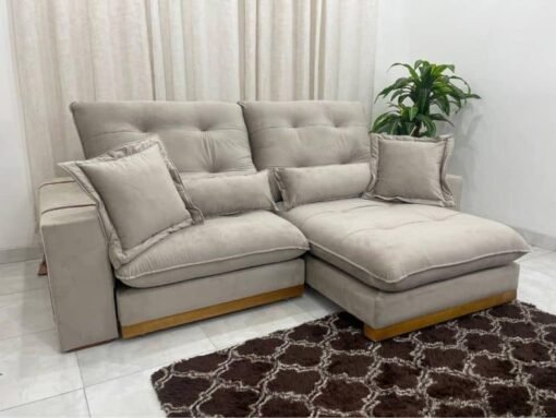 Sofá Retrátil e Reclinável Toronto Premium 2.10m – Capuccino Veludo - Imagem 2