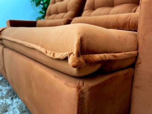 Sofá Retrátil Reclinável Small 2.30m – Terracota Veludão - Imagem 5