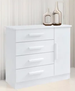 Cômoda Firenze Branco 4 Gavetas e Sapateira Larg. 1.10m - D Doro