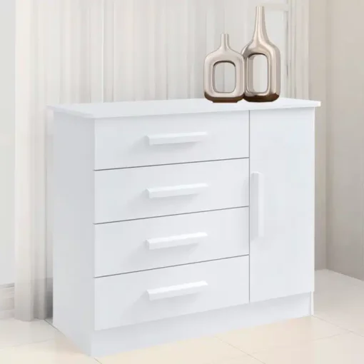 Cômoda Firenze Branco 4 Gavetas e Sapateira Larg. 1.10m - D Doro