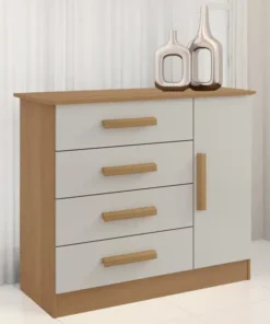Cômoda Firenze Cinamomo/Off 4 Gavetas e Sapateira Larg. 1.10m - D Doro