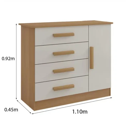 Cômoda Firenze Cinamomo/Off 4 Gavetas e Sapateira Larg. 1.10m - D Doro - Imagem 2