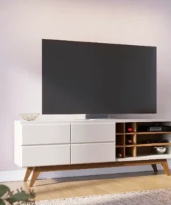 Rack Bancada Noronha Off/Freijó TV até 70 Polegadas Larg. 1.80m – Colibri