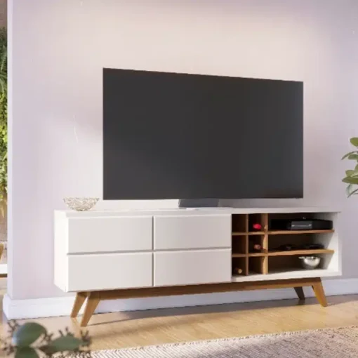 Rack Bancada Noronha Off/Freijó TV até 70 Polegadas Larg. 1.80m – Colibri