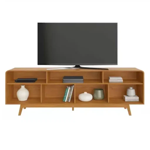 Rack Bancada Cristal Candian Cinamomo/Off TV até 70 Polegadas Larg. 2.00m - JCM - Imagem 2