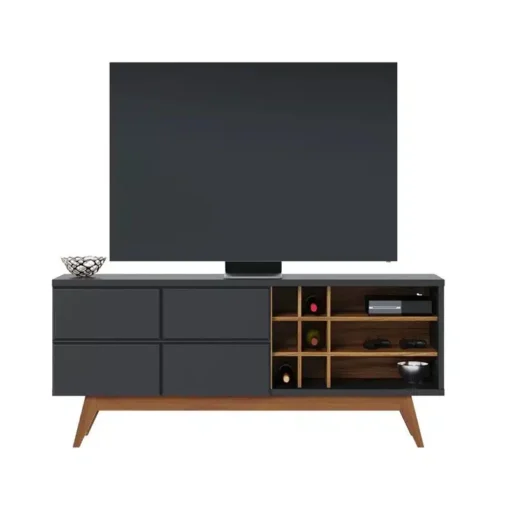 Rack Bancada Noronha Preto/Noce TV até 70 Polegadas Larg. 1.80m - Colibri - Imagem 2