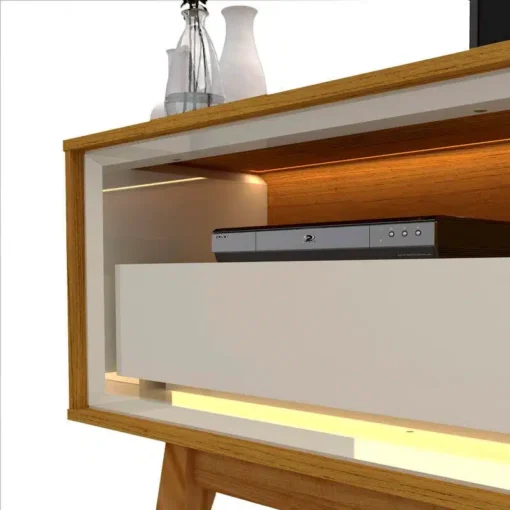 Rack Requinte Naturale/Off C/ Led 100% MDF TV até 65 Polegadas Larg. 1.72m - Gelius - Imagem 3