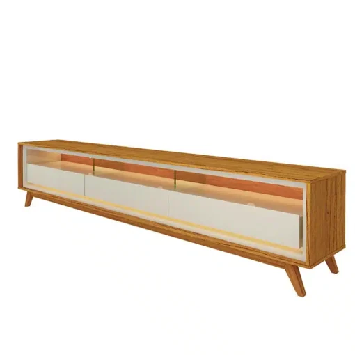 Rack Requinte Naturale/Off C/ Led 100% MDF TV até 65 Polegadas Larg. 1.72m - Gelius - Imagem 5