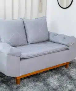 Sofá 2 lugares Bélgica Veludo Prata Larg. 1.60m