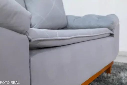 Sofá 2 lugares Bélgica Veludo Prata Larg. 1.60m - Imagem 4