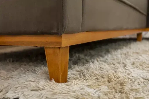 Sofá 3 Lug. Milão C/Chaise Lado Direito Veludo Marrom Larg. 2.30m – Molas Ensacadas - Imagem 6