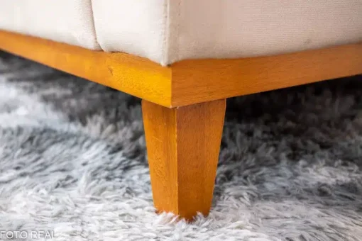 Sofá 3 Lug. Milão C/Chaise Lado Direito Veludo Bege Larg. 2.30m - Molas Ensacadas - Imagem 6