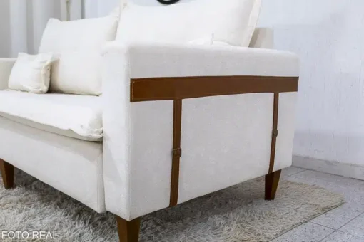 Sofá 3 lugares Boucle Bege 296 Larg. 2.08m - Imagem 5