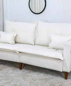 Sofá 3 lugares Boucle Bege 296 Larg. 2.08m