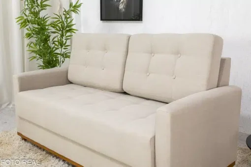 Sofá 3 lugares Living Áustria Linho Bege Larg. 1.70m - Imagem 3