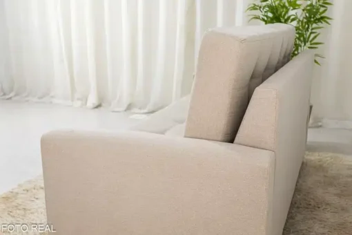 Sofá 3 lugares Living Áustria Linho Bege Larg. 1.70m - Imagem 5