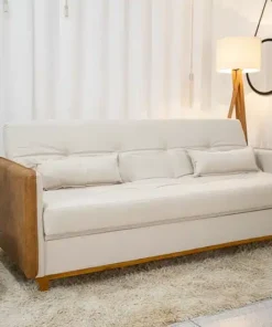 Sofá Cama Ipanema Baú larg. 2.05m Linho Bege