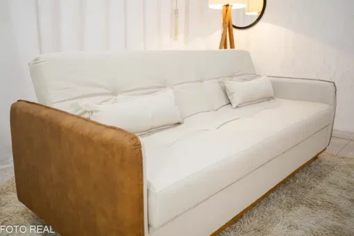 Sofá Cama Ipanema Baú larg. 2.05m Linho Bege - Imagem 3