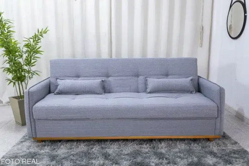 Sofá Cama Ipanema Baú larg. 2.05m Linho Cinza - Imagem 5