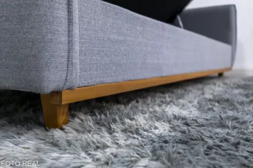 Sofá Cama Ipanema Baú larg. 2.05m Linho Cinza - Imagem 8