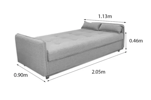 Sofá Cama Ipanema Baú larg. 2.05m Linho Bege - Imagem 10