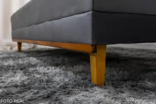 Sofá Cama Madrid Veludo Cinza Larg. 1.80m – Molas Bonnel - Imagem 6