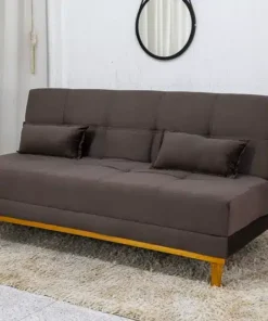 Sofá Cama Madrid Veludo Marrom Larg. 1.80m - Molas Bonnel