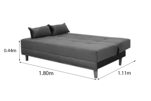 Sofá Cama Madrid Veludo Bege Larg. 1.80m - Molas Bonnel - Imagem 8
