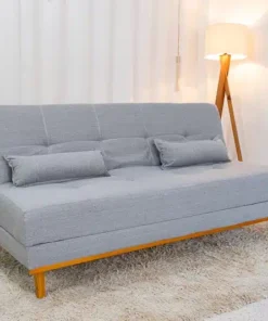 Sofá Cama Madrid Linho Cinza Larg. 1.80m – Molas Bonnel