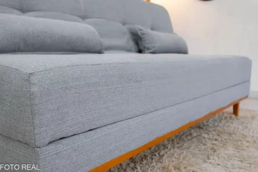 Sofá Cama Madrid Linho Cinza Larg. 1.80m – Molas Bonnel - Imagem 6