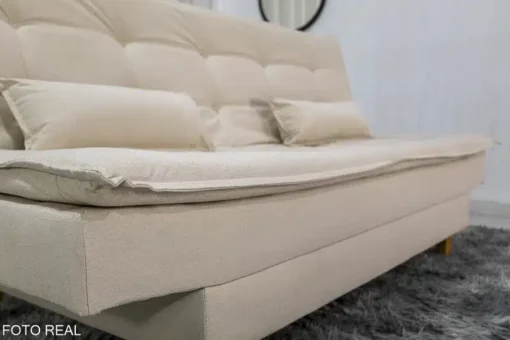 Sofá Cama Premium Linho Bege Larg. 1.80m - Imagem 6