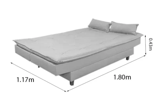 Sofá Cama Premium Linho Bege Larg. 1.80m - Imagem 8