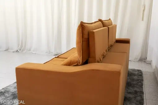 Sofá Retrátil Reclinável Moscou 2.00m Veludo Terracota - Imagem 2