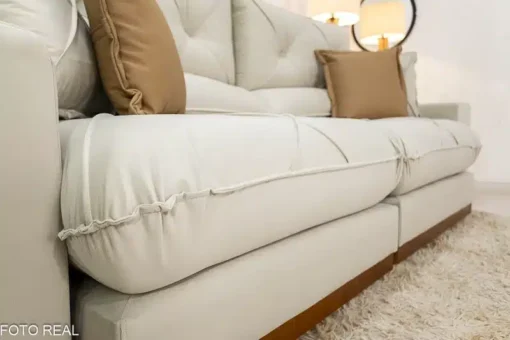 Sofá Retrátil Reclinável Gran Bello 2.00m Veludo Bege - D33 e Molas Ensacadas - Imagem 7