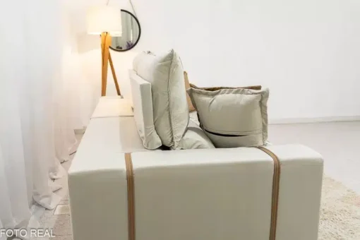 Sofá Retrátil Reclinável Gran Bello 2.00m Veludo Bege - D33 e Molas Ensacadas - Imagem 8