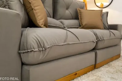 Sofá Retrátil Reclinável Gran Bello 2.00m Veludo Capuccino - D33 e Molas Ensacadas - Imagem 7
