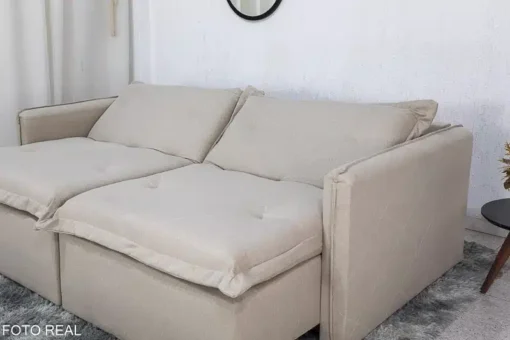 Sofá Retrátil Reclinável e Sofá Cama Lima 2.00m Linho Bege - Sem Caixa - Imagem 7