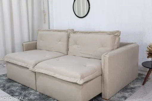 Sofá Retrátil Reclinável e Sofá Cama Lima 2.00m Linho Bege - Sem Caixa - Imagem 6