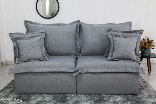 Sofá Retrátil Reclinável e Sofá Cama Lima 2.00m Linho Cinza - Sem Caixa - Imagem 4