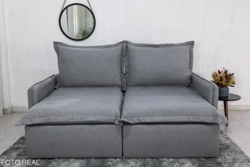 Sofá Retrátil Reclinável e Sofá Cama Lima 2.00m Linho Cinza - Sem Caixa - Imagem 6